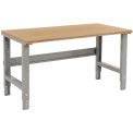 Global Industrial Adjustable Height Workbench C-Channel Leg, 72" W x 30" D, 1-1/2" Shop Top Square Edge, Gray - WoodArtSupply