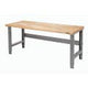 Global Industrial Adjustable Height Workbench C-Channel Leg, 72" W x 36" D, 1-3/4" Birch Top Square Edge, Gray Global Industrial