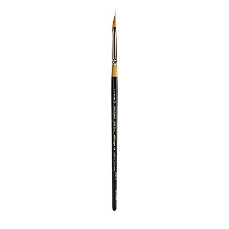 KINGART Premium Original Gold 9900-6 Miracle Wedge TRI Brush Series Artist Brush, Golden Taklon Synthetic Hair, Short Handle, for Acrylic, KINGART
