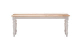 Boraam Farmhouse Bench, White/Natural 14 x 48 x 18 Boraam