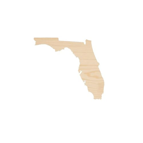 Florida FL Wood Craft Unfinished Wooden Cutout Art DIY Wood Sign Inspirational Farmhouse Wall Plaque Rustic Home Decor for Home Front Door Entryway WoodArtSupply