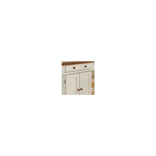 Homestyles Americana Kitchen Island, Off White Stationary Kitchen Island with Storage and Hardwood Top