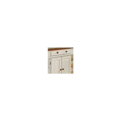 Homestyles Americana Kitchen Island, Off White Stationary Kitchen Island with Storage and Hardwood Top