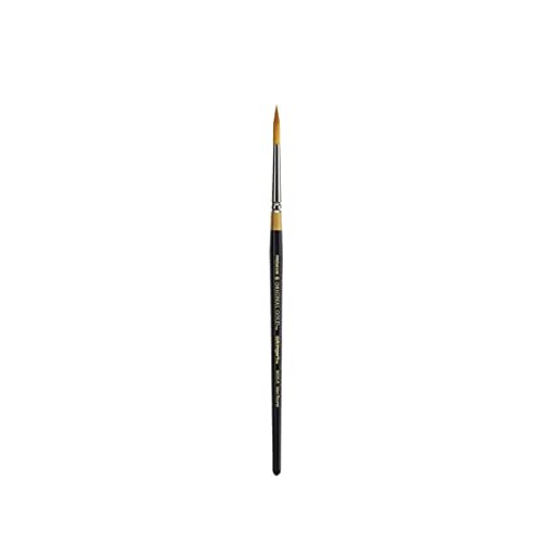 KINGART Premium Original Gold Series Handcrafted Golden Taklon Multimedia Artist Brushes, Gift Box, Set of 10, Black Gloss Handle, for Oil, Acrylic, KINGART