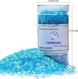 High Luster Crushed Glass, Broken Glass, Glass Gems Chips for DIY Resin Art Epoxy Crafts, Nail Art, Geode Painting, 1-3Mm(200G) (Ocean Blue) WoodArtSupply
