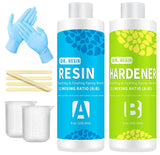 Clear Epoxy Resin Art Resin Kit 16Oz Crystal Jewelry Resin 2 Part Epoxy Resin Kit with Bonus Measuring Cups Sticks and Gloves WoodArtSupply