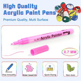 24 Colors Acrylic Paint Pens, Paint Markers for Rock Painting, Fine Point Acrylic Pens WoodArtSupply