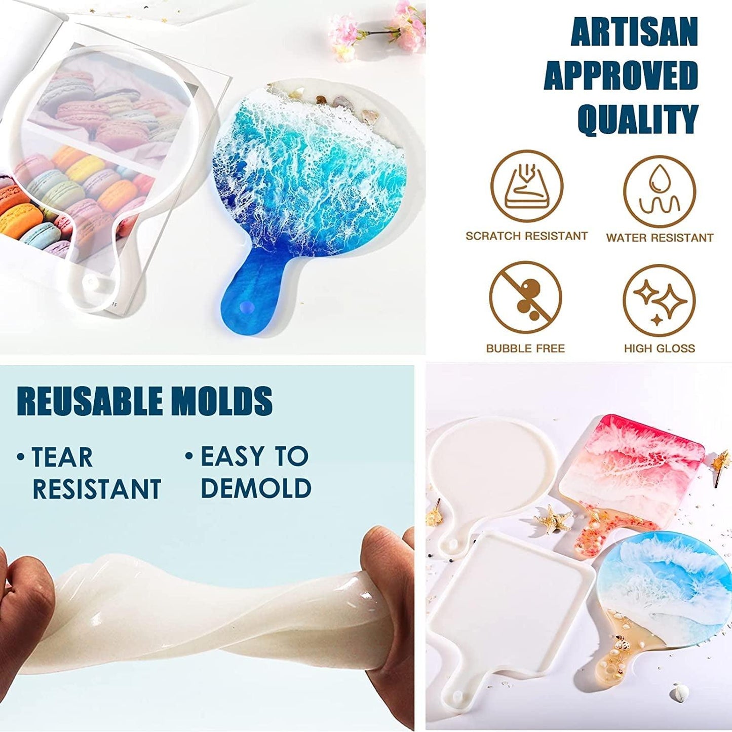 Epoxy Resin Kit for Beginners, Resin Kit with Coaster Molds, Silicone Molds Kit, Pigments - WoodArtSupply