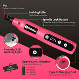 Mini Cordless Rotary Tool, 5-Speed 3.7V Rechargeable Rotary Tool Kit with 61 Accessories, USB Charging Multi-Purpose Power Tool for Sanding, WoodArtSupply