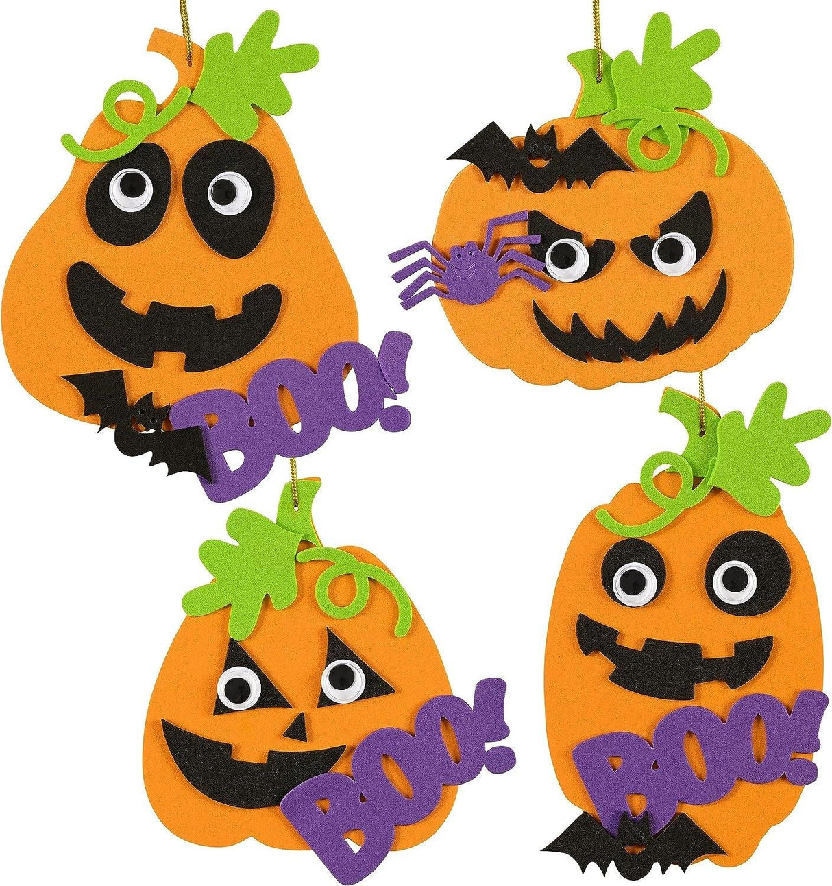 Create Your Own Halloween Pumpkins - Set of 4 - Halloween Crafts for Kids Ages 4-8 - DIY Party Favors, Ornaments, Magnets and Décor WoodArtSupply