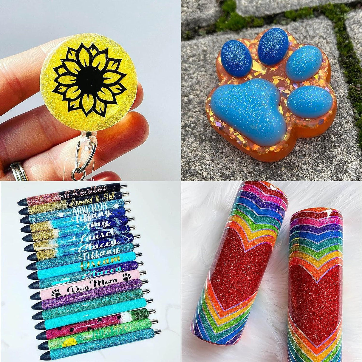 Ultra Fine Glitter 45 Colors Set, Holographic Glitter Powder for Tumblers, Arts and Craft Glitter, Iridescent Glitter for Epoxy Resin, Cosmetic WoodArtSupply