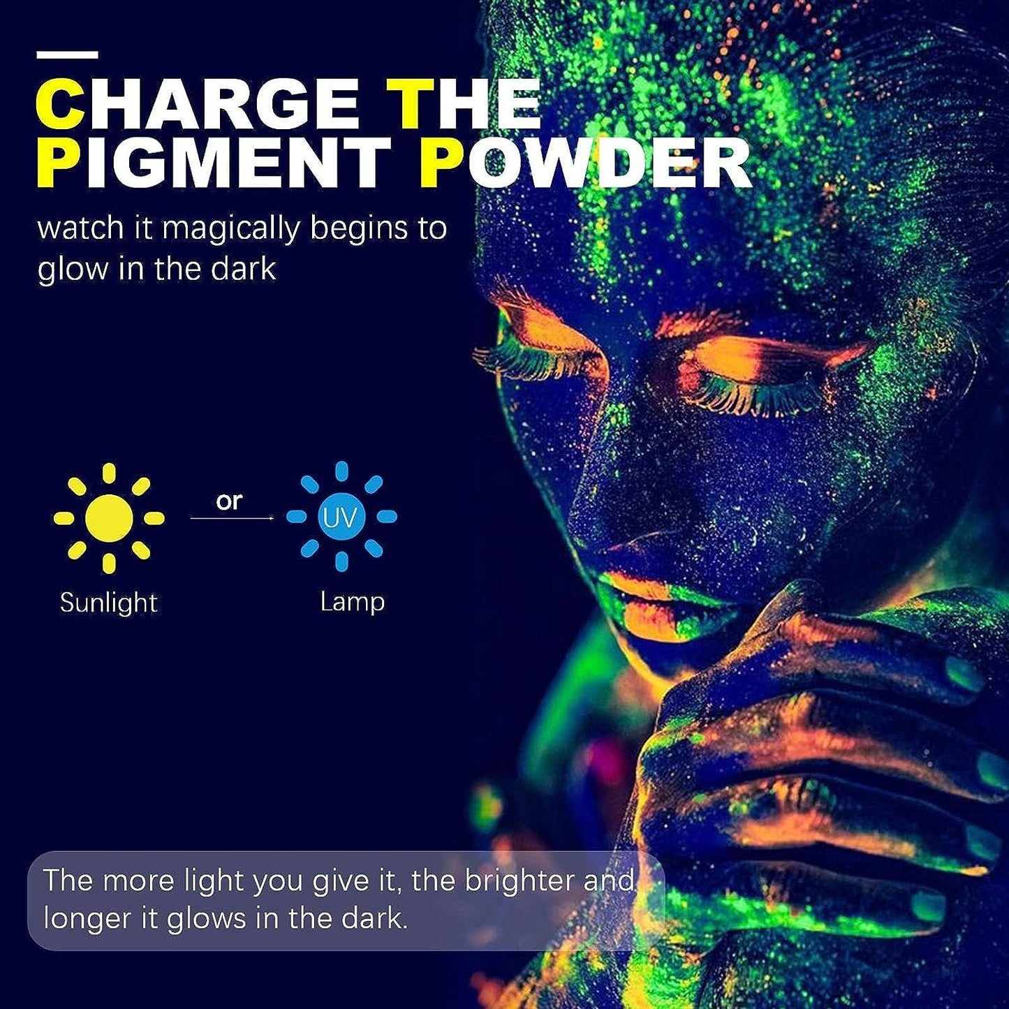 Glow in the Dark Pigment Powder (12 Colors, 0.7Oz/20G Each), Glow in the Dark Resin Pigment with UV Lamp, Glow in the Dark Mica Powder for Epoxy Resin/Acrylic Nails/Bath Bomb, Etc. - WoodArtSupply