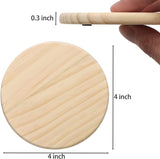 12 PCS Unfinished round Wood Coasters, 4 Inch Blank Wooden Coaster Crafts with Non-Slip Silicon Dots WoodArtSupply