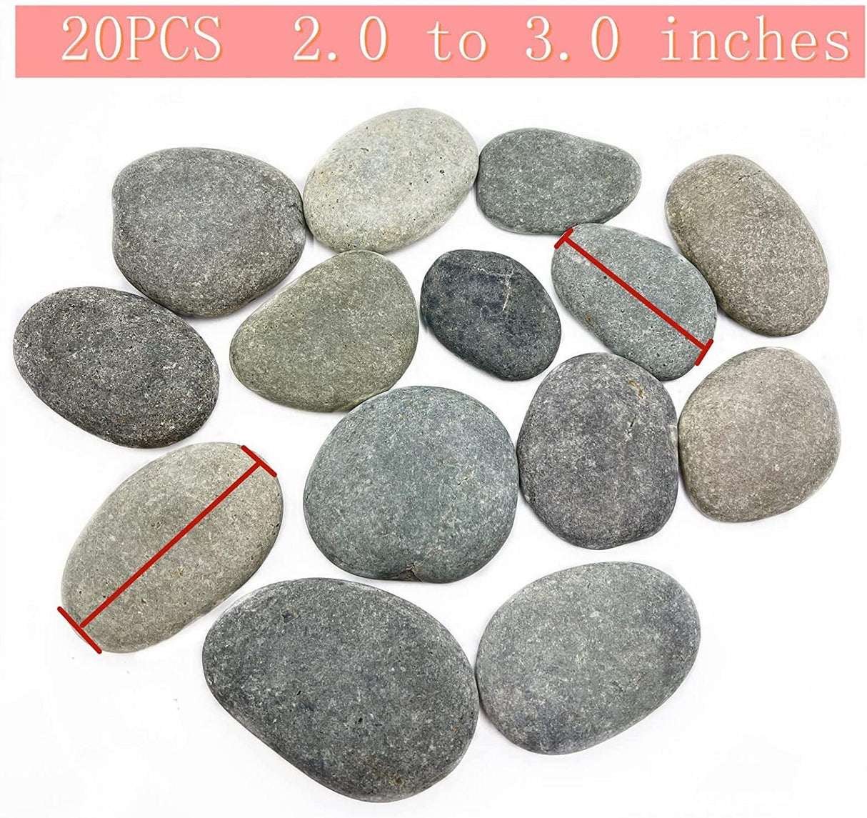 20PCS Large Natural Painting Rocks, 2 to 3 Inches Rocks for Painting WoodArtSupply
