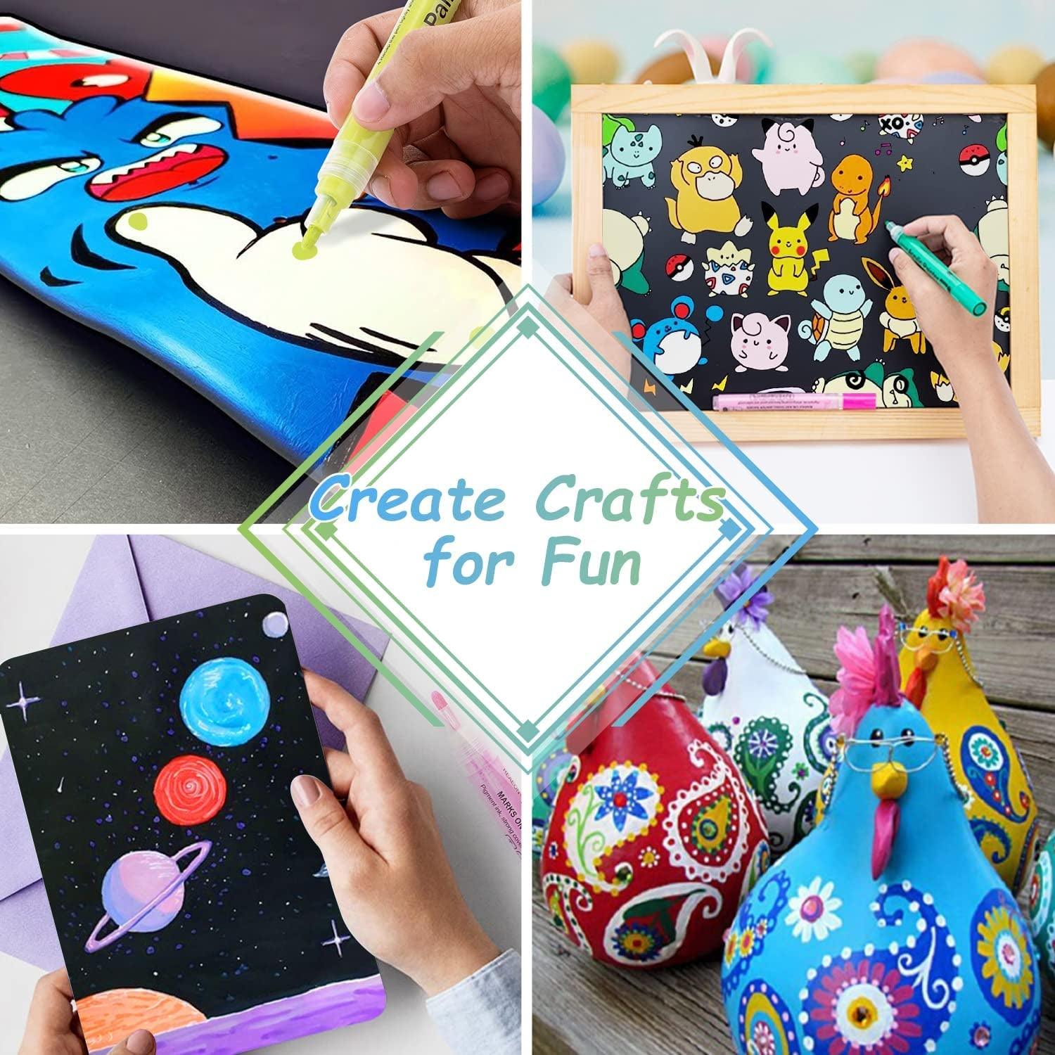 Paint Pens for Rock Painting, Acrylic Paint Markers for Card Making Craft Stone Ceramic WoodArtSupply