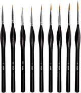 9 Pieces Fine Detail Paint Brush Miniature Mini Paints Brush Set for Acrylic, Watercolor WoodArtSupply