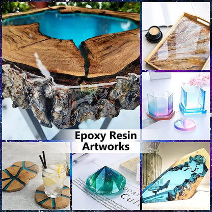 Epoxy Resin 64OZ - Crystal Clear Epoxy Resin Kit - No Yellowing No Bubble Art Resin Casting Resin for Art Crafts, Jewelry Making, Wood & Resin Molds(32Oz X 2) - WoodArtSupply