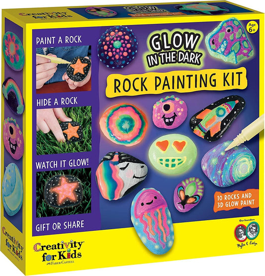Creativity for Kids Glow in the Dark Rock Painting Kit - Painting Rocks Craft, Arts and Crafts - WoodArtSupply
