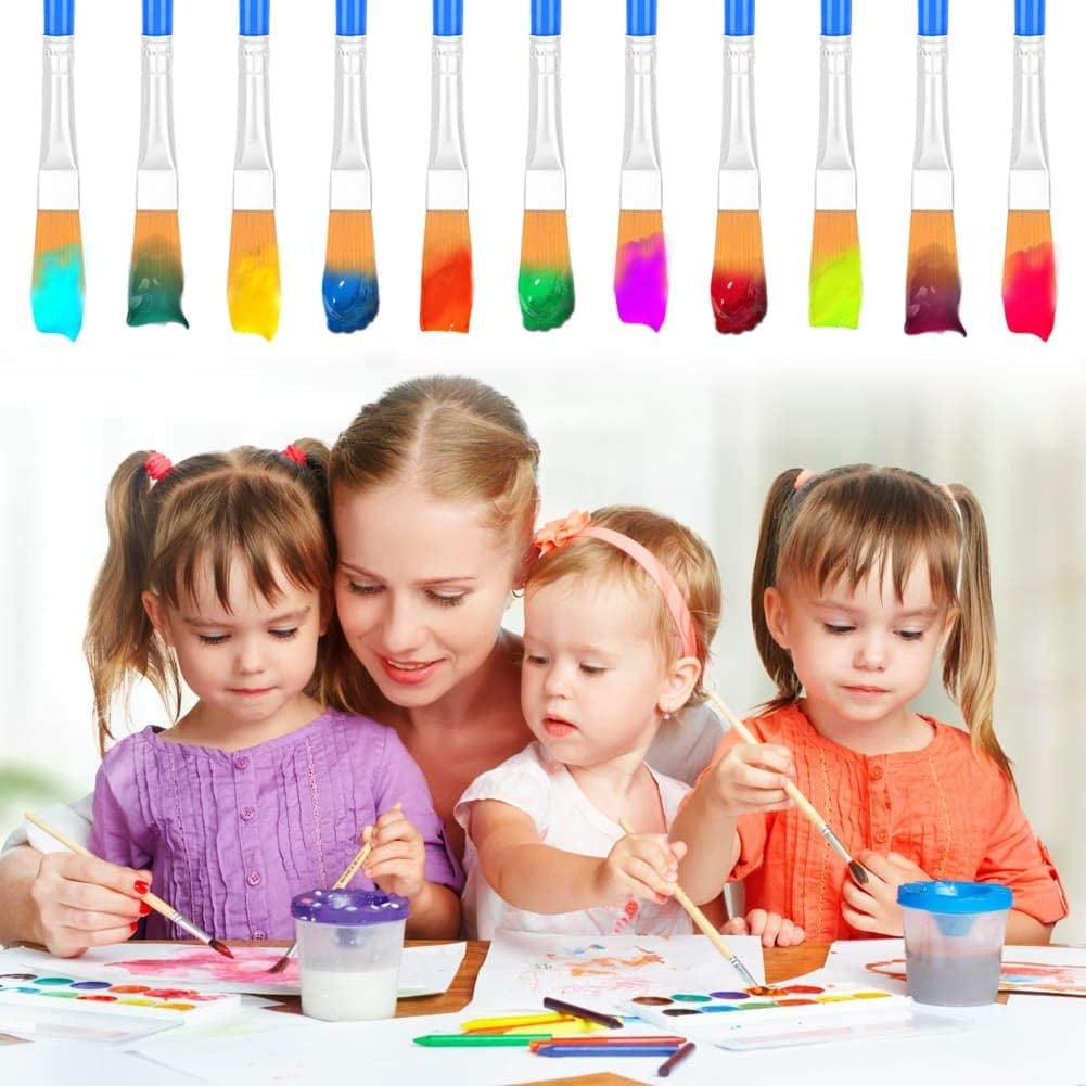 50 Pcs Flat Paint Brushes for Touch Up, Small Paint Brushes for Classroom Crafts Paint Brushes WoodArtSupply