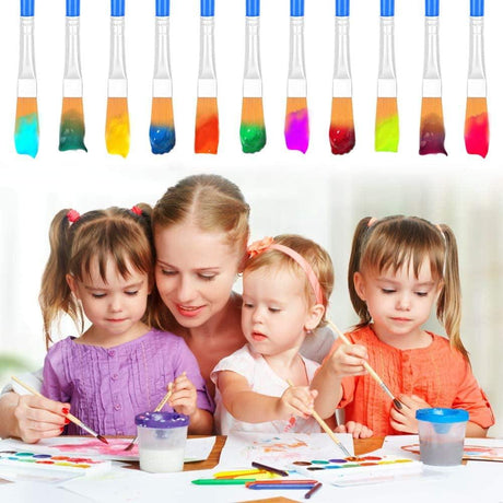 50 Pcs Flat Paint Brushes for Touch Up, Small Paint Brushes for Classroom Crafts Paint Brushes WoodArtSupply
