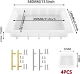 Resin Tray Molds Silicone, 13.5" Large Rectangle Deep Tray Resin Mold and 4 Piece Square Deep Coaster Molds, Silicone Tray Board Table Resin Mold & WoodArtSupply