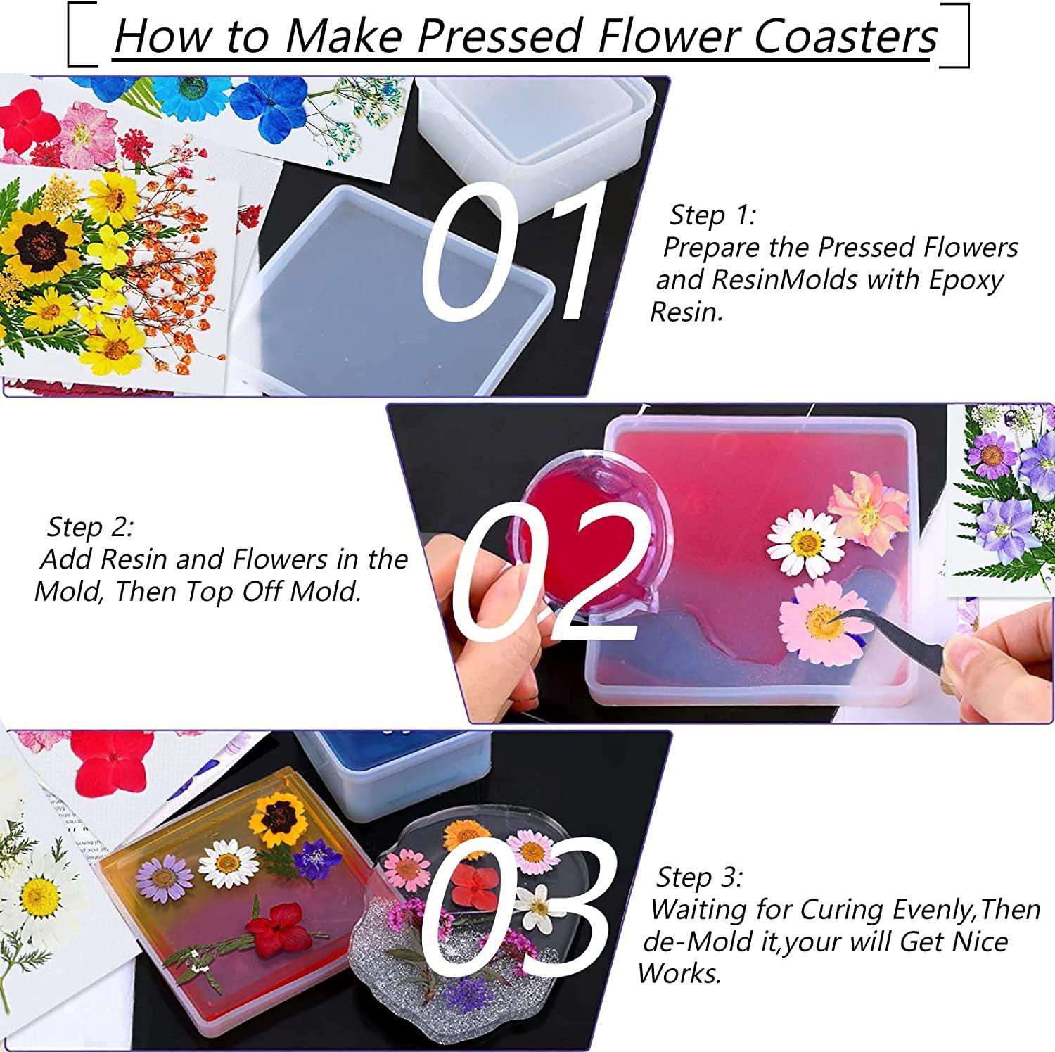 Dried Flowers for Resin, 103Pcs Natural Flowers and Leaves Compressed, Vacuum Packed DIY Pressed Flowers for Epoxy, Jewelry, Candles, Soap, Nail WoodArtSupply