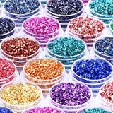 12 Box Crushed Glass Craft Glitter Fine for Resin Art, Small Broken Glass Pieces Irregular Metallic Crystal Chips Chunky Flakes Sequins for Nail Arts WoodArtSupply