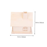 VILLCASE Box House Shaped Money Bank Wood House Organizer Unfinished Piggy Bank Cash Coin Can Kid Coin Bank DIY Wood Coin Bank Desktop Wood Holder VILLCASE