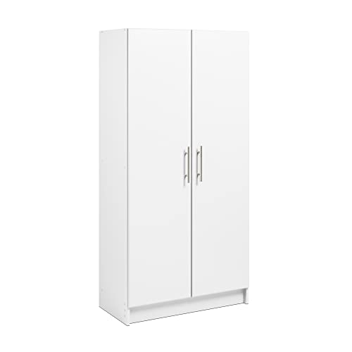 Prepac Elite 32" White Storage Cabinet with 3 Adjustable Shelves for Versatile Home Organisation Prepac