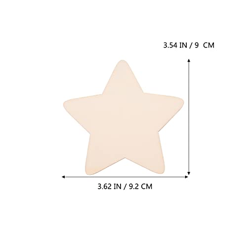 BESPORTBLE 50Pcs Unfinished DIY Wood Chips, Star Shaped DIY Graffiti Slices, Wooden Crafts to Paint BESPORTBLE