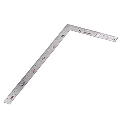 Auniwaig Right Angle Ruler, 150×300mm Stainless Steel L Shape Ruler, 90 Degree Square Tool, Framing Tools for Carpenters