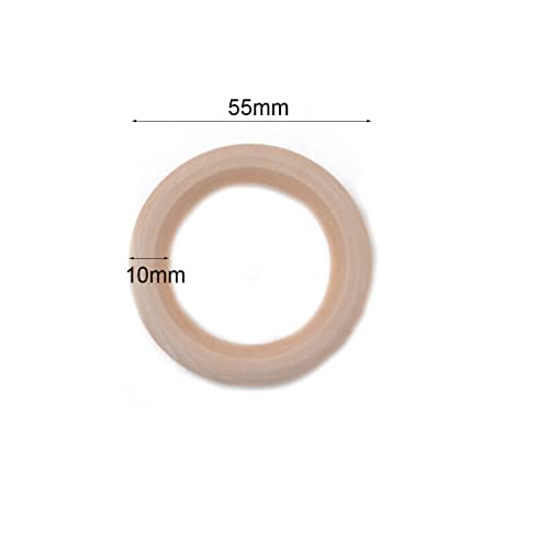 30 Pcs Wooden Rings for Craft, 55mm/2.2inch, Natural Wood Rings for Macrame Pendant Connectors,Jewelry Making, Decor DIY Craft Modpion