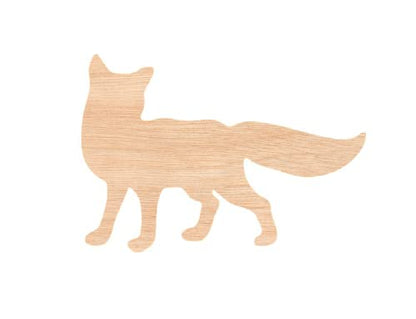 Unfinished Wood for Crafts - Wooden Fox Silhoutte - Craft- Various Size, 1/8 Inch Thickness