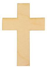 Unfinished Rectangular Cross Wood Cutout (1/8" Thickness, Small 4.25" x 6.25" (Package of 10)) LKN ART