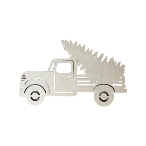 Antique Pickup Truck with Christmas Tree Shape, Unfinished Winter Holiday Wood Craft, Build-A-Cross Build-A-Cross