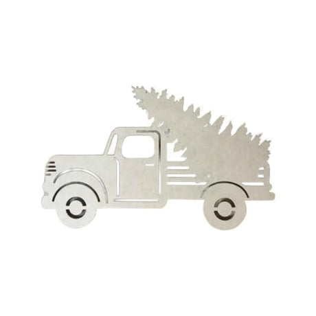 Antique Pickup Truck with Christmas Tree Shape, Unfinished Winter Holiday Wood Craft, Build-A-Cross Build-A-Cross