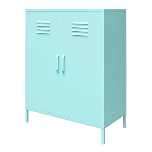 Novogratz Cache 2 Door Metal Locker Storage, Mint Cabinet - WoodArtSupply