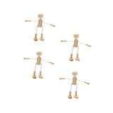 TEHAUX 16 Pcs Unfinished Wooden Doll Peg Doll Kit Wooden Peg Figures Wood Craft Supplies Plain Peg DIY Toys Robots Wooden Shapable Robot Cartoon TEHAUX