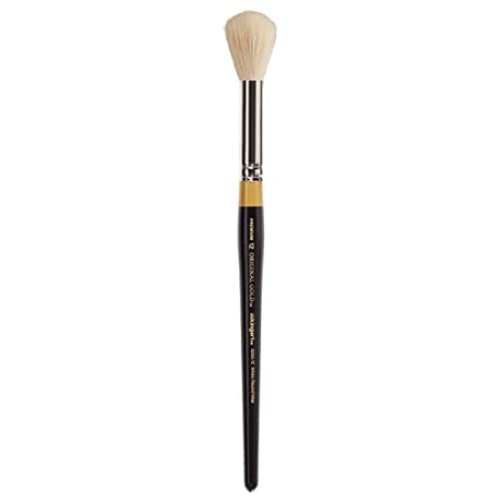 KINGART Premium Original Gold 9265-12 Round MOP Series Artist Brush, Soft White Natural Hair, Short Handle, for Acrylic and Oil Painting, Size 12 KINGART