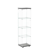 Yoluckea 4-Tier Glass Display Cabinet with Doors - Versatile Curio & Bookshelf for Home and Office Yoluckea