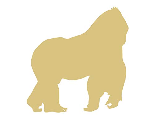 Gorilla Cutout Unfinished Wood Zoo Jungle Theme Kids Nursery Decor Door Hanger MDF Shape Canvas Style 1 Diverse Woodworking