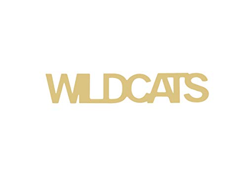 Word Wildcats Cutout Unfinished Wood Sports Decor Home Decor Door Hanger MDF Shape Canvas Style 1 (6") Diverse Woodworking