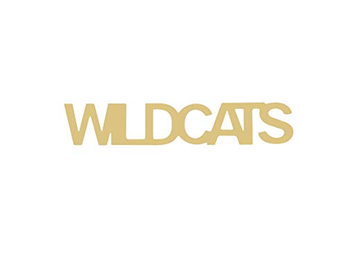 Word Wildcats Cutout Unfinished Wood Sports Decor Home Decor Door Hanger MDF Shape Canvas Style 1 (6")