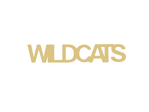 Word Wildcats Cutout Unfinished Wood Sports Decor Home Decor Door Hanger MDF Shape Canvas Style 1 (6") - WoodArtSupply