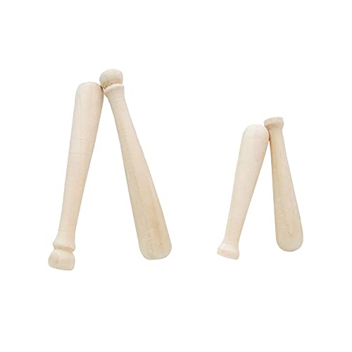 UUYYEO 20 Pcs Unfinished Mini Wooden Baseball Bats Unpainted Baseball Bat Beads for Keychains DIY Craft Projects