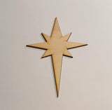Set of 15 North Star Wood Blanks,Nativity Bethlehem Unfinished Wood Sta for Craft Supplies (4'') RUIXUAN