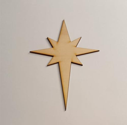 Set of 15 North Star Wood Blanks,Nativity Bethlehem Unfinished Wood Sta for Craft Supplies (4'') - WoodArtSupply