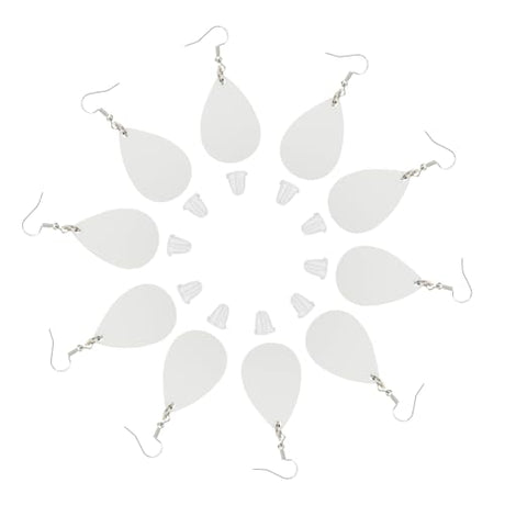 Anneome 1 Set Sublimation Wood Earrings Sublimation Blank Wooden Earring Hooks Decorative Sublimation Earrings Dangle Earring Pendants Blanks Water Anneome