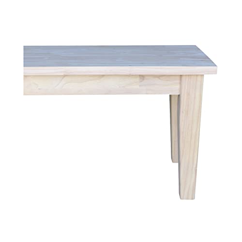 IC International Concepts International Concepts Shaker Style Unfinished Bench, 72" x 14" x 18" - WoodArtSupply