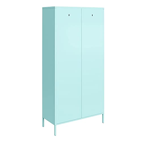 Novogratz Cache Tall 2 Door Metal Locker Cabinet, Mint - WoodArtSupply